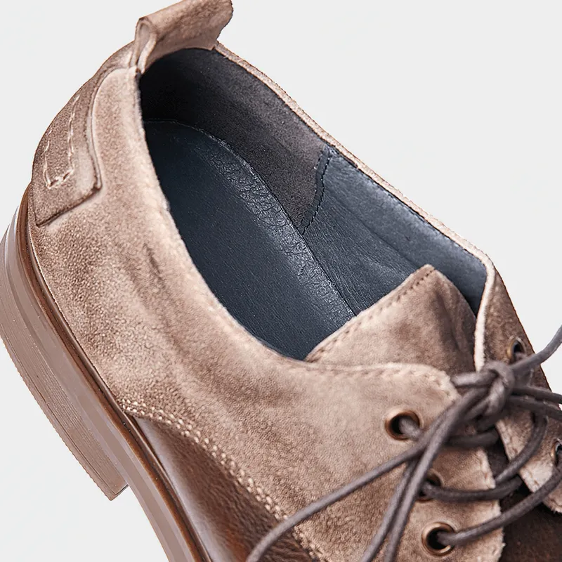 Stylish Lace-Up Cowhide Cowboy Shoes / Casual Round Toe Soft Shoes for Men