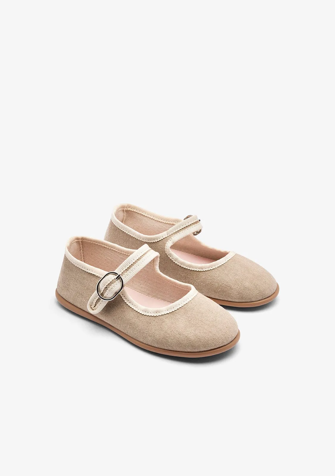 Taupe Comfort Canvas Ballerinas