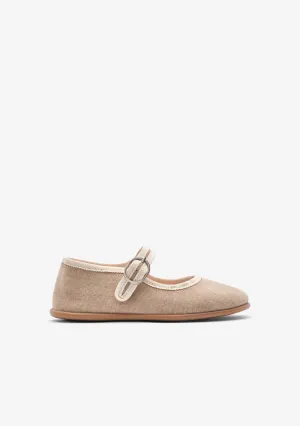 Taupe Comfort Canvas Ballerinas
