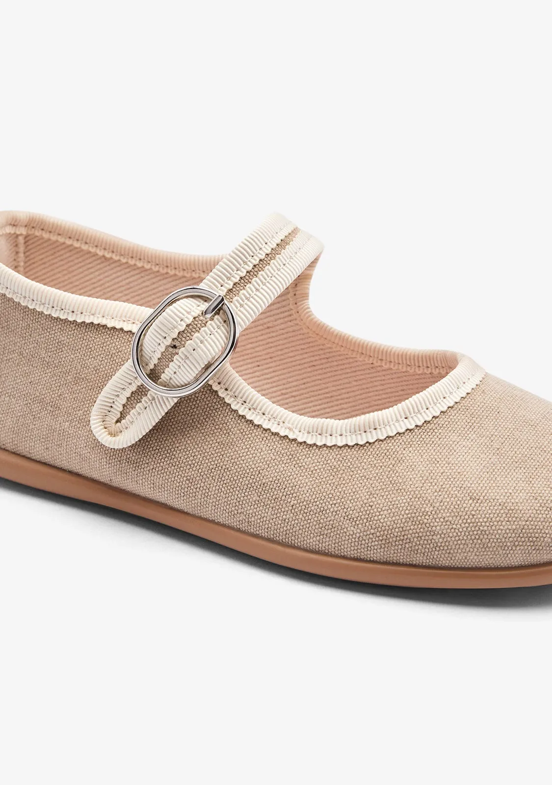 Taupe Comfort Canvas Ballerinas