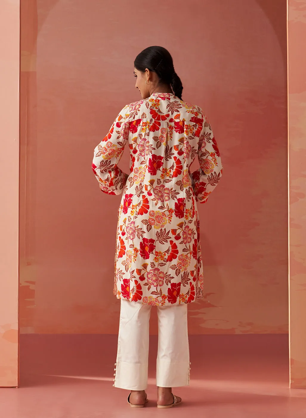 Yasmin Fuschia Printed Rayon Kurti for Women